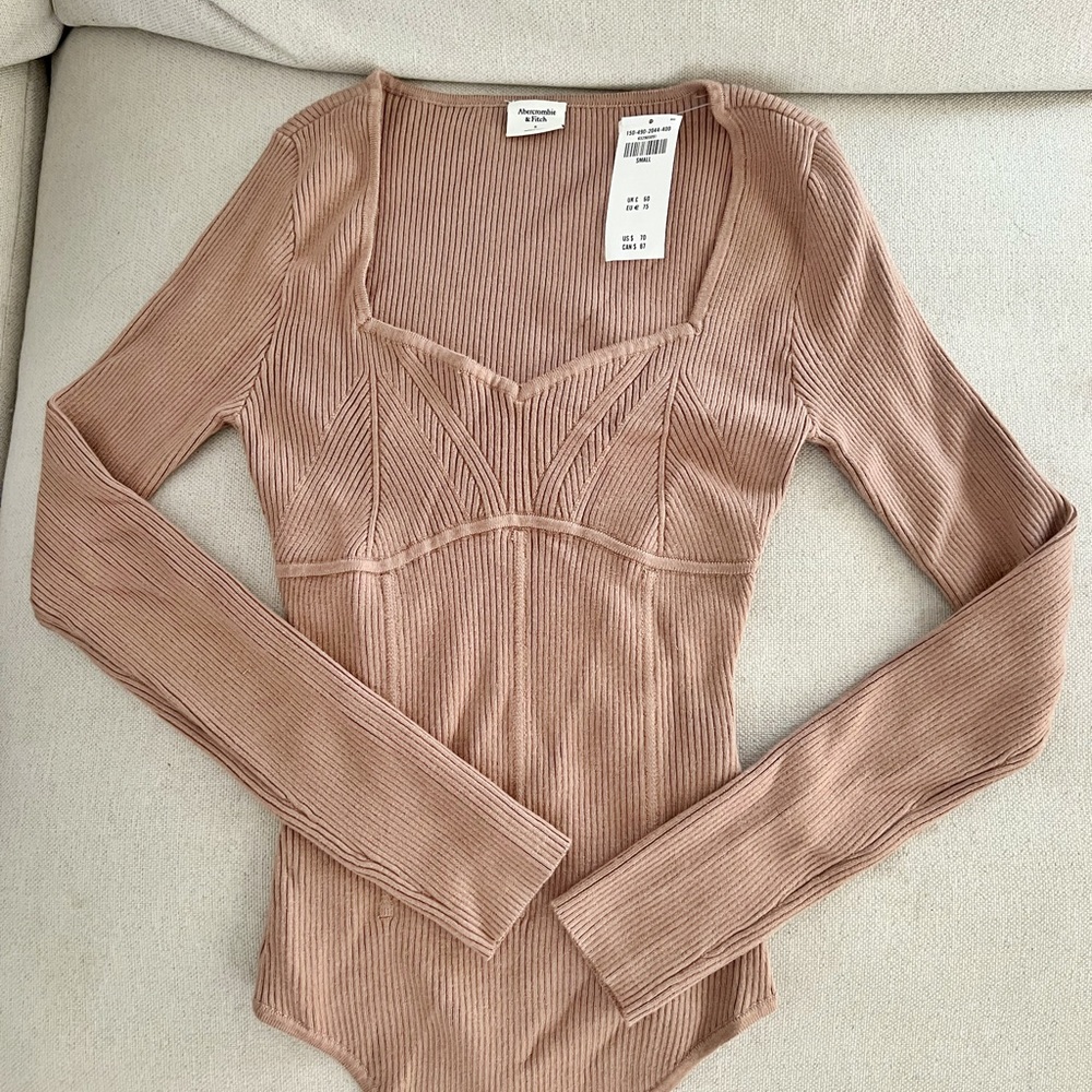 Abercrombie & Fitch Corset Sweetheart Sweater Bodysuit